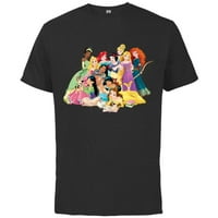 Disney Princess Group Photo - Pamučna majica kratkih rukava za odrasle - prilagođeno-crno