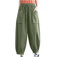 Symoidni ženski ljetne pamučne pantalone - ležerna pamučna mješavina vrećica na prodaju salonske hlače