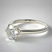 Prong okrugli oblik Moissnitni prsten 1. CTS D boja 18k bijeli zlatni prsten pozlaćen prsten, zaručni
