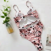 Jedno kupaće kostim za žene Žene Čvrsto kopče jednodijelno-komadno push-up jastuk kupaći kostimi kupaći kostim odjeća ružičasta + m