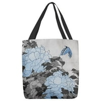 Artverse Katsushika Hokusai Peonies i Butterfly Tota torba Peach Leptir 18