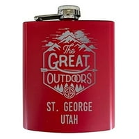 St. George Utah Laser Graved Istražite otvoreni suvenir oz Oz nehrđajućeg čelika OZ tikvice crvene boje