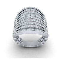 Prirodno 2carat okrugli rez Diamond Prong Fancy Wide višeredni vjenčani prsten za svadbeni godišnjica
