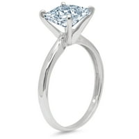 0. CT sjajna princeza Clear Simulirani dijamant 18k bijeli zlatni pasijans prsten sz 3.75