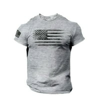 Haljine za muške muške tiskane majice Američka zastava u nevolji s bluzama kratkih rukava