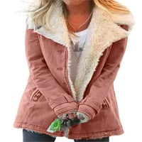 Kiapeise jesenski jakne za žensku gumb Outfit Womens Solid Rever tanki kardigan dugih rukava