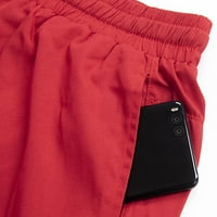 Vedolay muški kratke hlače MENS casual elastične strugove Harts opušteni fit na otvorenom Multi džepne radne hlače, crveni xxl