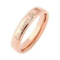 Modni titanijum čelični okrugli nakit za ljubitelje ljubitelja za ljubitelje sa cirkonom ukrasom, pisma prstenom
