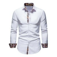 Muška pamučna posteljina majica dugih rukava Ležerne prilike za ispis Golf košulje Redovno Fit Henleyji majica urbani stilski vrhu