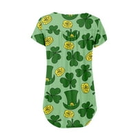 Košulje cethrio za žene - modni tiskani povremeni bluza s V-izrezom Green Green