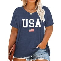 ANBECH 4. srpnja Košulja američke američke zastave majica plus veličina Grafički patriotski gornji tinejdžeri