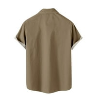 Zermoge Bluzes Majice za muškarce na čišćenju Prodaja Muška Ležerne tipke Božićni tisak sa džepom Bluza s kratkim rukavima