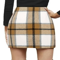 Diconna ženska kaidna mini suknja Bodycon High Squik linijski olovke suknje jeseni zimske vune suknje