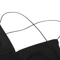 Gergngdo Ženska ljetna kratka haljina za mršavu košulje, pune boje crno-bez rukava bez rukava Duboko