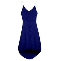 Bazyrey Ženski kratki rukav okrugli izrez Midi haljina ženska temperament Solid Color Swing haljina XL