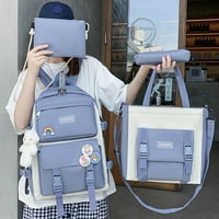 Postavite školske torbe za tinejdžerske djevojke ženske ruksake Laptop ruksak školski torbe Putni torbu, plava