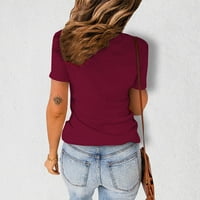 Ljetna košulja za žene duboke V izrezom Casual Thirts Thirts kratki rukav za žene Bluze čvrste boje