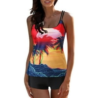 PXIAKGY Tankini kupaći odijela za žene Strup Plus odijelo bikini kupanje bikini Print Split veličine