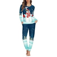 Renewold Stylish Snowman Veličina 3XL noćna odjeća za žene Božinske zimske sniježne hlače s velikim