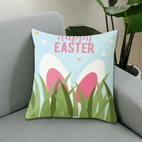 Hesocycy jastuk pokrov sa zatvaračem Engleski reč Spring Sretan Uskršnji cvijeće Cvijeće zeko kabine za kućni materijal