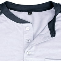 Paille muškarci vrhovi majica s dugim rukavima Henley majice casual svakodnevno nošenje tee bijelo m