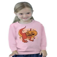 Awkward Styles Halloween Majica dugih rukava s dugim rukavima Pumpkin Dinosaur Kids Majica