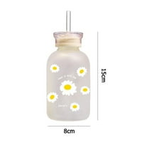 Slatka cvjetna marjetica slama sa skalom boca za piće za piće boce za piće Staklo boca mlijeko za sok