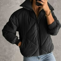 Ženski džepovi puni jakna sa dugim rukavima s dugim rukavima kratki kaputi sa mjehurićima