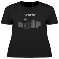 Zvjezdana noć u majici Seattle City, žene -Image by Shutterstock, ženska srednja