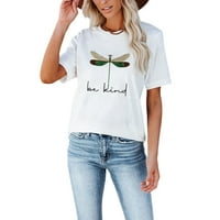 Anbech Dragonfly košulje Žene Grafičke tee šapne riječi majica mudrosti kratki rukav majica smiješna
