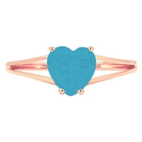 1. CT sjajan srčani rez prozirni simulirani dijamant 18k 18K ružičasto zlato pasijans prsten sz 6.5