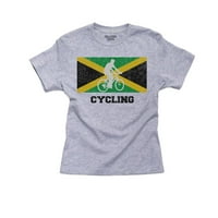 Jamajka Olympic - Biciklizam - zastava - Silueta Boy's Pamučna mladost siva majica