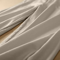 Novogodišnje ljetna odjeća za žene, Axxd Solid Split Srednji struk Elastičnost široke noge Duge hlače