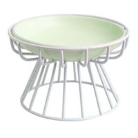 Podignuta zdjelica za mačku luk Porcelanski zdjelo Metalni štand uklonjivi lako hrana i vodena posuda