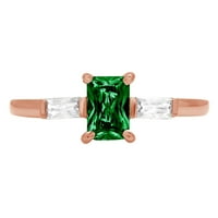 0,8ct smaragdni rez zeleni simulirani smaragd 18K ruža zlatna godišnjica angažmana kamena prstena veličine