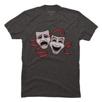 Komedije i kazališta tragedija maske muški ugljen Heather Siva grafika TEE - Dizajn ljudi 2xl