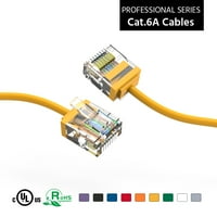 0,5ft CAT6A UTP Super-Slim Ethernet mrežni kabel 32AWG Yellow, Pack