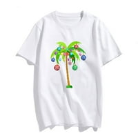 Božićna svjetla palmi stablo smiješno havaii plaža tropska xmas majica