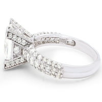 5. CT Square Amkor i okrugli rezani bijeli simulirani dijamant sa akcentima sa prstenom na 14k bijelo