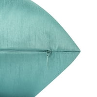 Pakovanje Pleated FAU svilene kvadratne ukrasne jastuke pokriva se shams sa zatvaračem sa zatvaračem - (26 x26