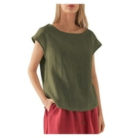 Ženske bluze Ženska modna boja kontrast patchwork van ramena majica s dugim rukavima Zelena s