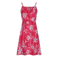 Dyegold sarderes za ženska ležerna plaža - mini haljina za žene Halter vrat bez rukava cvjetni print