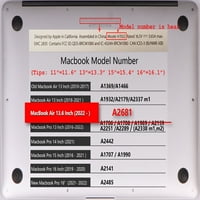 Kaishek Hard Case Cover kompatibilan sa Macbook Air-om. Poklopac + crna tastatura, Rose serija 0691