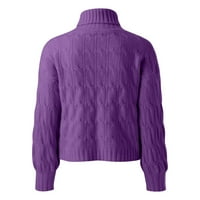 Kali_store pad džempera za žene ženski modni džemper s dugim rukavima casual rebrasti pleteni pleteni