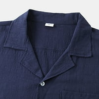 B91XZ velike i visoke košulje za muškarce muške povremene pamučne majice labave vrhove kratkih rukava