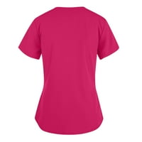 Štedne majice za žene V-izrez Tee majica Casual Comfy pulover vrhove postrojenja za srce Radna uniforma