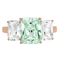 4.0ct smaragdni rez zeleni simulirani dijamant 14k ruža zlatna godišnjica ruža od kamena prstena veličine
