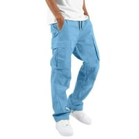 Sky plave teretne pantalone za muškarce Muški ležerni struk Sportski šešir Multi tkani džepno uže za