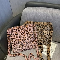Porfeet Crossbody Torbe Žene Leopard Print Plish Soft Messenger Bag Torba za kupovinu, Pink