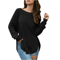 Džemper debeli topli seksi labavi ženski džemperi crna veličina m
